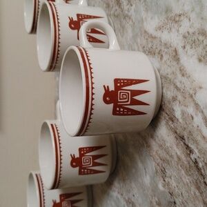 5 VTG Gibson 8 oz Coffee Mugs New Seconds with Mimbres Bird